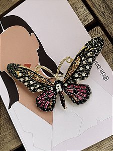 Broche Borboleta Verde G