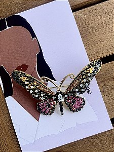Broche Borboleta Verde G