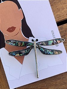 Broche Libélula Prateada