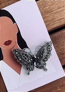 Broche Borboleta Prateada