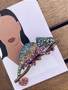 Broche Camaleão Verde G