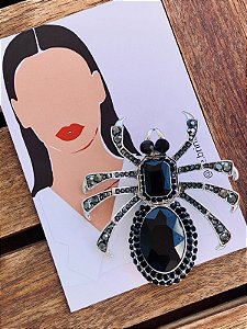 Broche Aranha Glam Preta