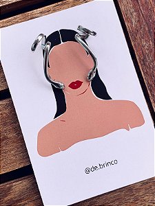 Brinco Ear Cuff Cobra prata