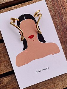 Brinco Ear Cuff Cobra dourada