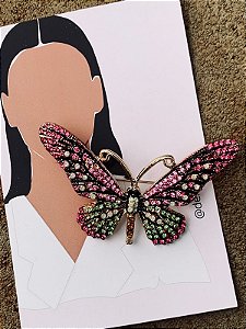 Broche Borboleta Rosa G