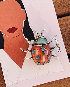 Broche Joaninha Rosa
