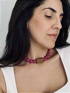 Colar Bubble Magenta
