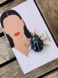 Broche Joaninha Azul