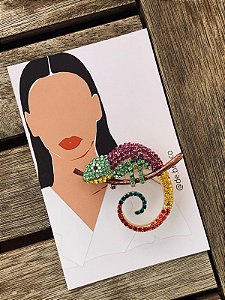 Broche Camaleão Espiral P