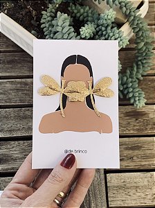 Brinco Libélula Dourada