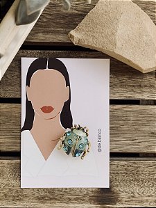 Broche Joaninha Aquarelada Verde