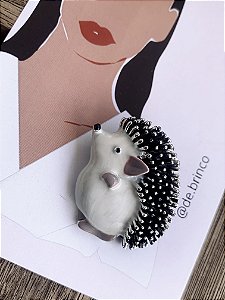 Broche Ouriço Prateado