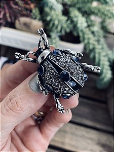 Broche Joaninha Prateada