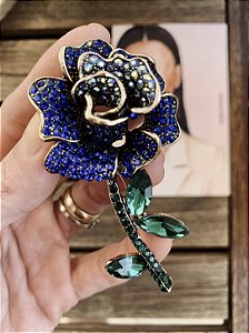 Broche/ pingente A Rosa - azul