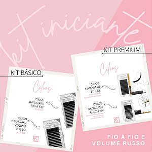 Kit iniciante para extensão de cílios fio a fio e volume russo