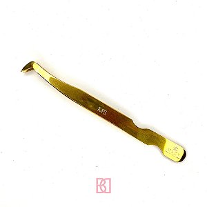 Pinça macy M5 loreta dourada extenção de cílios - Gold