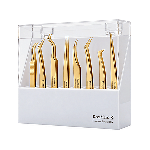 Organizador Porta Pinças Acrílico Decemars para Extensão de Cílios – 8 Pinças