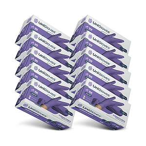 Luva descartavel em látex roxo purple (pouco pó) UniGloves 1000un