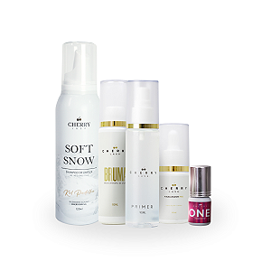 Kit Cherry: Bruma, Primer, Finalizador, Cola One e Soft Snow