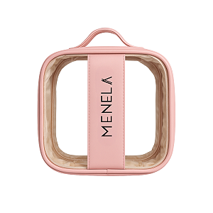 Nécessaire Personalizada Menela — Impermeável PVC com Alça e Detalhe Dourado