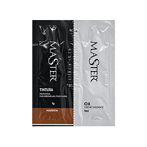Kit Sachê Master Tintura 1g + OX Creme Oxidante 1ml para Sobrancelhas, Cílios e Barba
