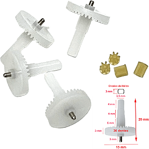 4 Pinhão 7 Dentes para Motor 4 Engrenagem Grande p/ Drone Eachine E88 E99 K3 K6 K9 K10 E525 Z908 Kf610 P5 P8 S89 - Sky Spirit - M8