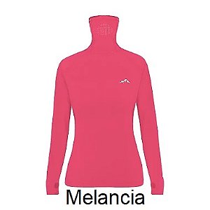 Camiseta  Montanha térmica feminina com gola alta e Proteção Solar Fator 50+ Ballyhoo