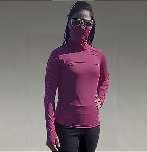 Camiseta Térmica Feminina Gola Alta com Proteção UV 50+