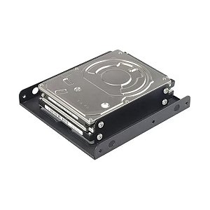 Adaptador Baia 3.5″ para 2x SSD/HDD 2.5″ AKASA AK‑HDA‑03 – Aço SECC, Parafusos Inclusos