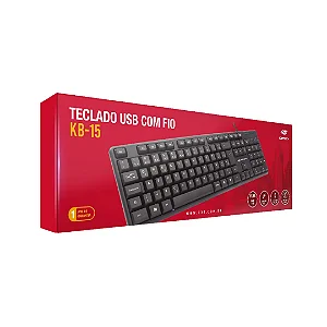 Teclado USB C3 Plus KB-15BK ABNT2 Preto com Conexão USB e Layout Brasileiro