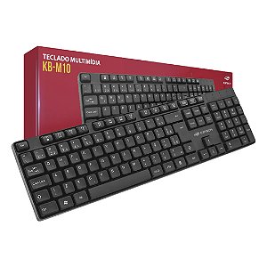 Teclado Abnt2 Multmídia Preto C3tech Com Fio Usb Ergônomico KB-M10BK