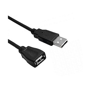 Cabo Extensor USB 2.0 AM para AF 1,8m Preto – Conexão Estável para PC e Notebook