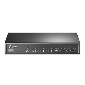 Switch TP-Link TL-SF1009P com 8 portas PoE e 1 porta Uplink Fast Ethernet – Ideal para CFTV, redes SOHO e pequenas empre