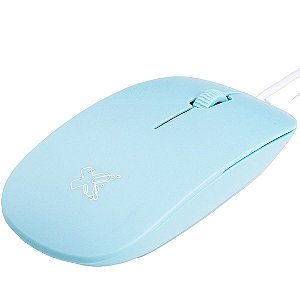 Mouse Maxprint azul 1200 DPI com fio USB, 3 botões, óptico, plug & play