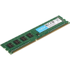 Memória Crucial 4GB DDR3L PC3-12800 1600MHz UDIMM0 Oem — ideal para desktops, performance estável e compatível com placas DDR3/DDR3L