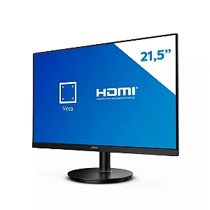 Monitor 21.5″ Philips W-LED VA 75Hz com entradas HDMI e VGA Bivolt Modelo 221V8L