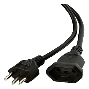 Cabo de Força Extensor 1,8 Metros 10 Amperes 250V Tripolar Padrão Brasileiro