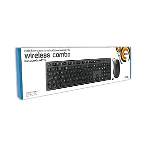 Kit Teclado + Mouse Sem Fio KMEX KA6029 MAA734 2400 DPI USB 2.4GHz Ideal PC Notebook Escritório