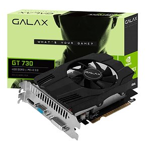 Placa de Vídeo Galax GeForce GT 730 4GB DDR3 HDMI DVI VGA