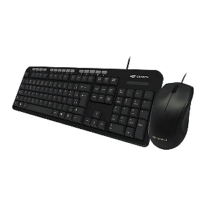 Kit Teclado e Mouse USB C3Tech KT-100BK Preto ABNT2