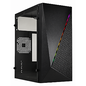 Gabinete Kmex Gamer Micro CG15NX Preto Sem Fonte Painel Com Fita Led