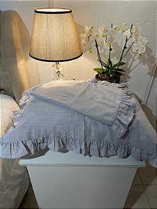 Capas 100% Algodão com Laços e Babado – Cinza