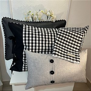 Kit 4 Peças – Capas e Rinzeiras Solteiro Chambre e Xadrez