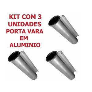 Kit Com 3 Suporte / Porta Varas Caniço Em Trapezio Alumínio