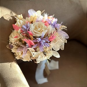 Buquê de Noiva Grande  - Rosa e Lilás