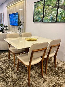 Mesa Isis 1,20x0,90m com 4 cadeiras Arezzo