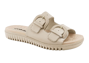 Chinelo Comfortflex Birken Couro Linha Conforto ALMOND