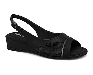 Sandalia Conforto Feminina Comfortflex Anabela PRETO