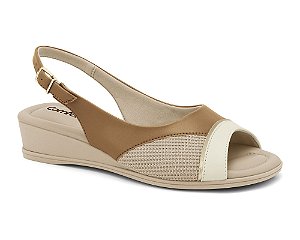 Sandalia Conforto Feminina Comfortflex Anabela COCONUT/ALMOND
