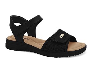 Sandalia Papete Comfortflex Linha Conforto Preta Feminina